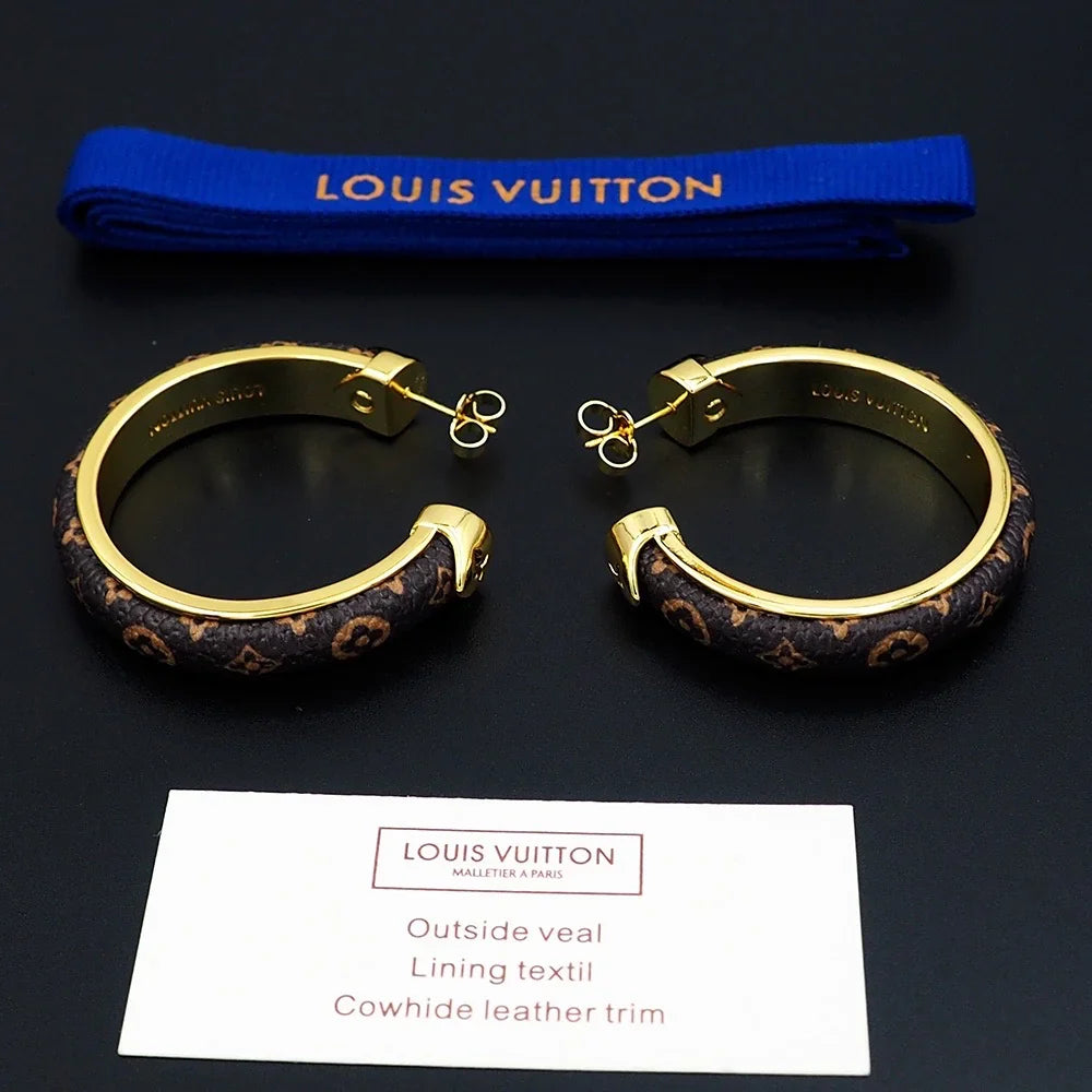 L-Classic Real Leather Made Hoop Earrings (SP211)